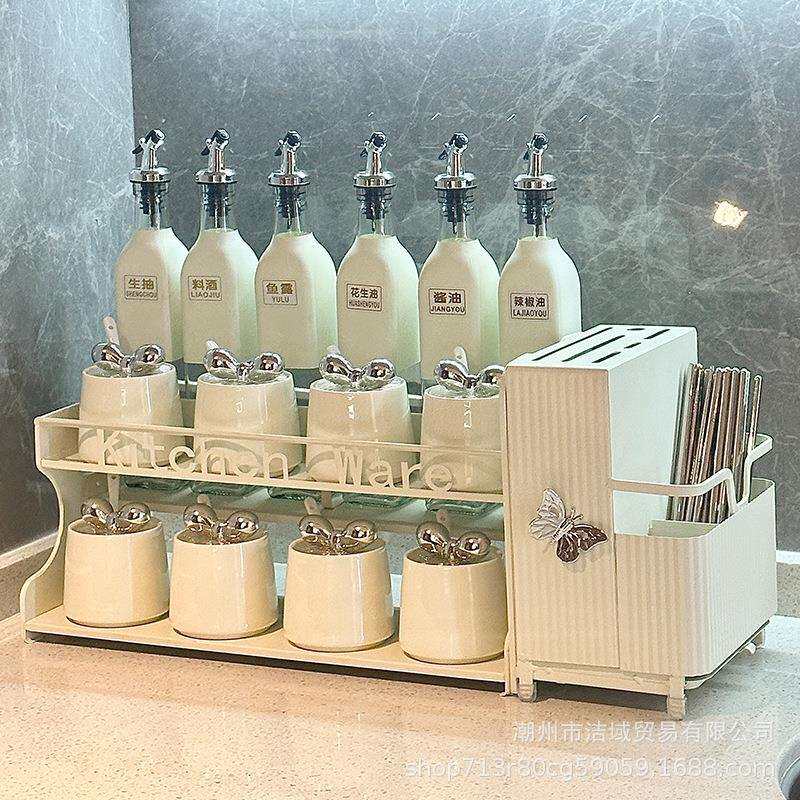轻奢陶瓷调味罐厨房油壶调料组合套装佐料盒调料盒油盐酱醋调料罐