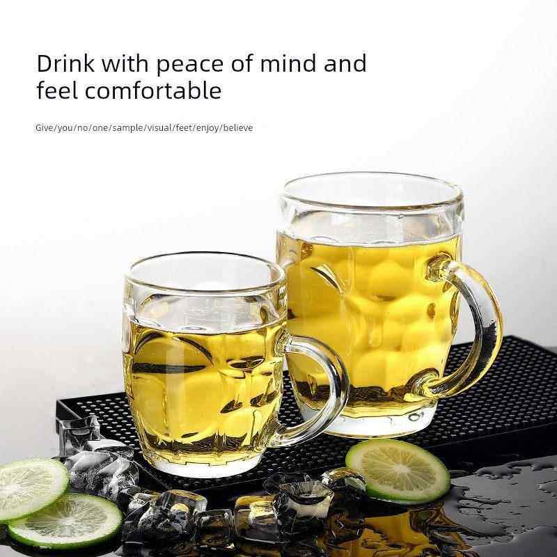 啤酒杯大容量家用杯子水杯扎啤杯把手酒店商用茶杯带把扎杯玻璃杯