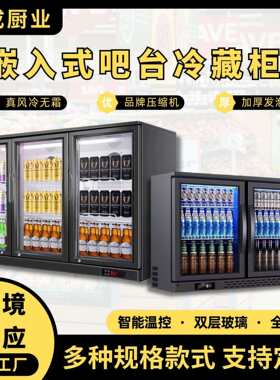 嵌入式吧台啤酒饮料冷藏展示柜风冷台式小型单门双门三门冰箱冰柜