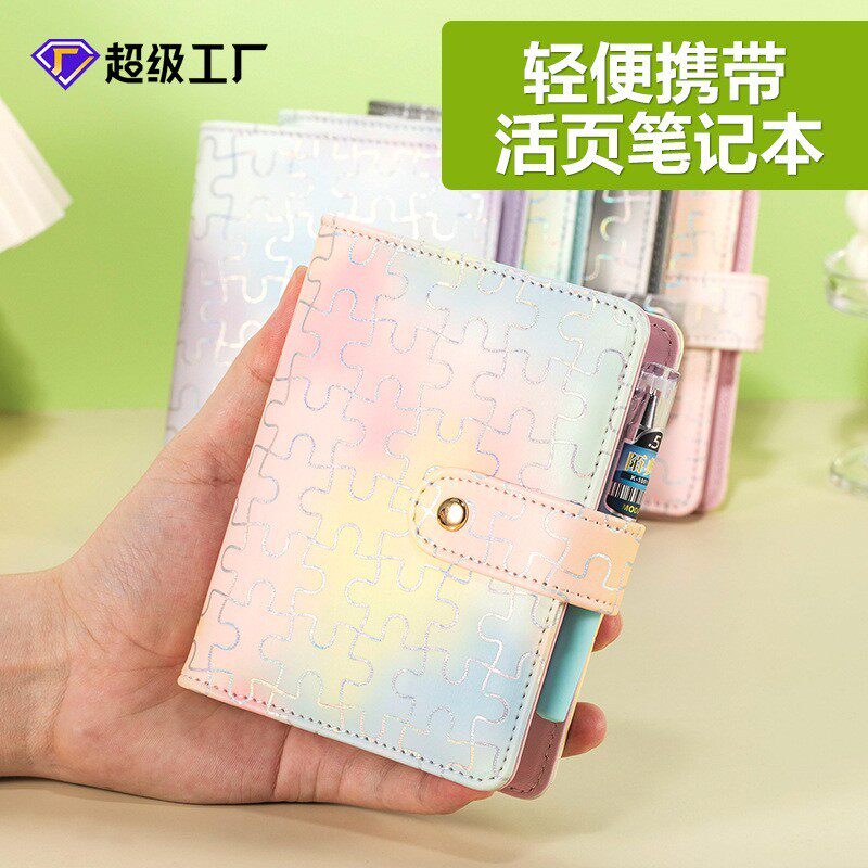跨境亚马逊A7高颜值手账本随身口袋本活页笔记本拉链袋现金预算本