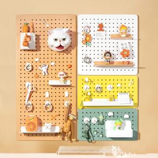 壁挂洞洞板铁艺免打孔配件墙面挂板墙上置物架搁板入户玄关收纳架