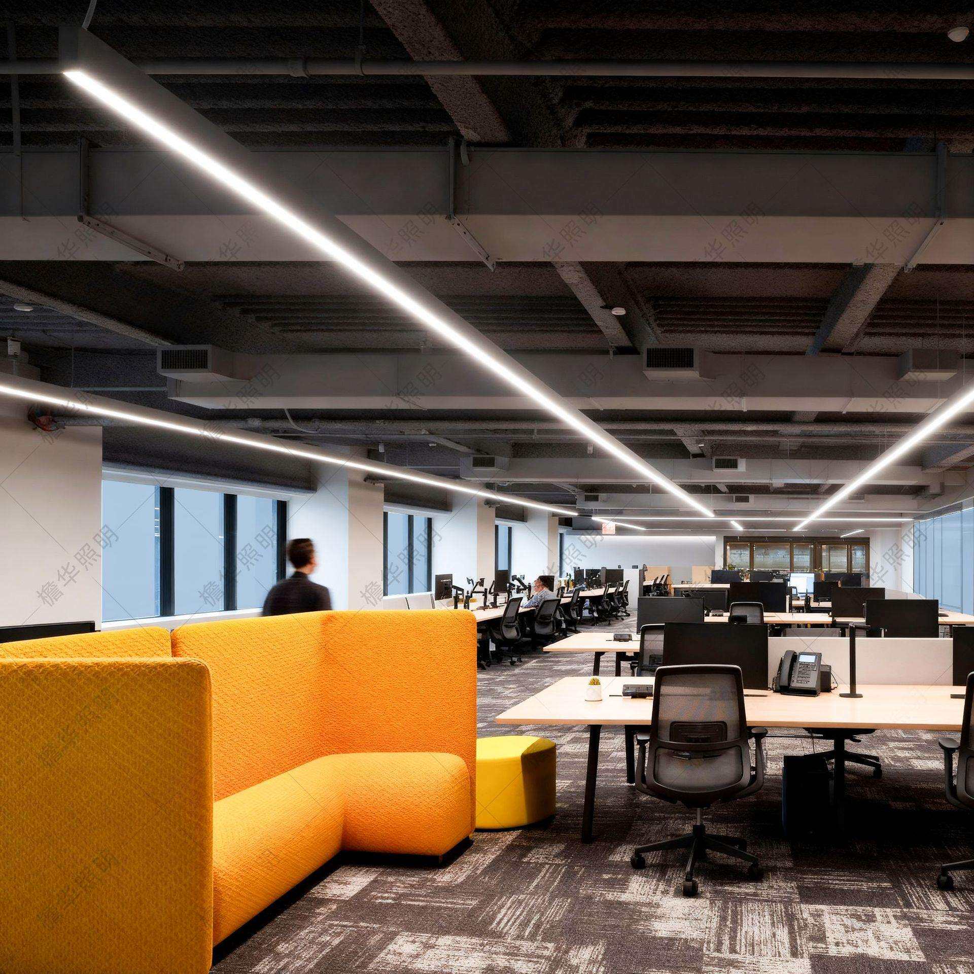 led铝材30米超长无缝拼接长条灯商场健身房拼接造型办公室吊灯