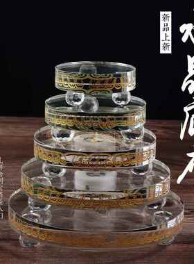 七彩发光插电LED水晶底座托佛塔琉璃佛像舍利塔摆件发光水晶底座