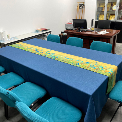 大气高级感大会议室专用桌布轻奢酒店茶桌长方形商务台布高档定制