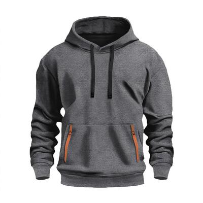 Men Fitted Plain Fleece Hoodie Zip up Cardigan Warm Winter