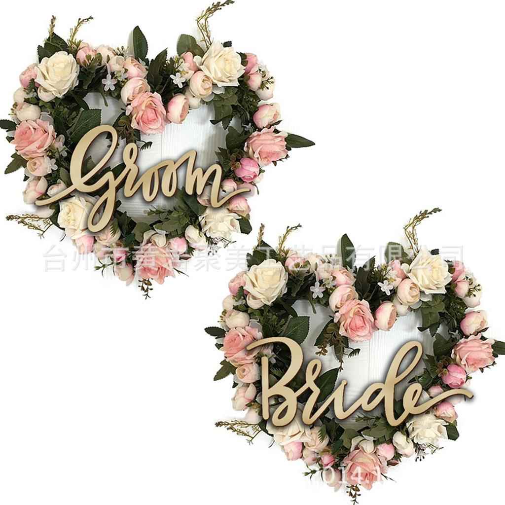 木质英文字母摆件创意婚庆拍摄道具木制品家居花环装饰工艺礼品