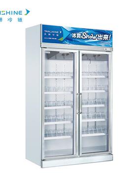 天翔冷链双开门冰柜展示柜便利店制冷冰箱风冷循环保鲜冷藏设备