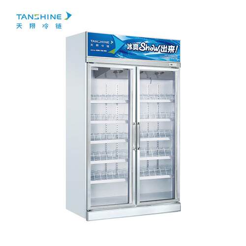 天翔冷链双开门冰柜展示柜便利店制冷冰箱风冷循环保鲜冷藏设备