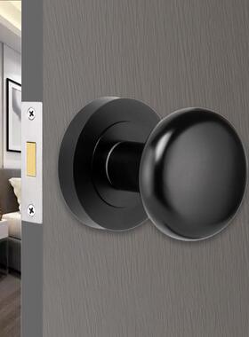 隐形门锁圆家用单面锁隐黑色磁静吸音卧室房间11066实木门锁具形