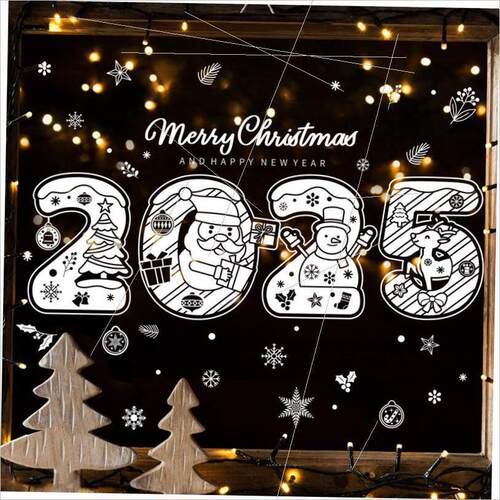 Christmas snow decals Decorate with moose decals静电贴