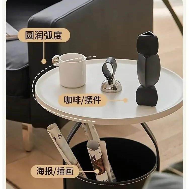 现代轻奢可手提边几马鞍皮小茶几家用客厅沙发角茶几小户型床头柜