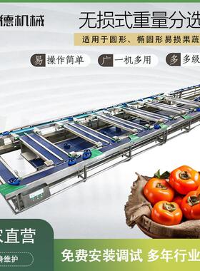 水果无损果托分选机 柿子猕猴桃自由果托式皮带分拣机 榴莲分选机