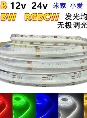 无光斑COB软灯带12v智能RGB/RGBCW四五合一24VRGBW渐变呼吸氛围灯