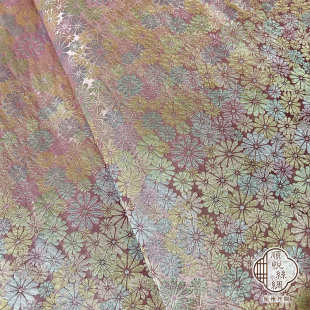 小雏菊真丝织锦缎提花面料旗袍唐装 连衣裙布料汉服民族风绸缎布料