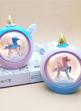 网红地摊货源少女渐变款独角兽星星灯小夜灯摆件学生毕业生日礼物