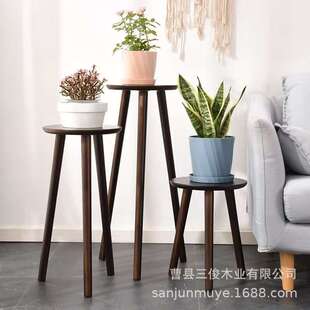 绿萝吊兰实木花盆架室内落地木质小凳子花架阳台多肉木制盆景架