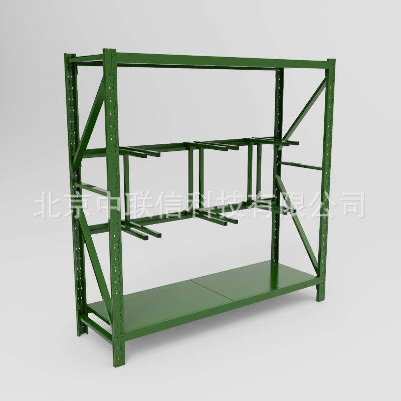 军绿色盾牌架铁楸架盾牌摆放架工具架物资架军绿色货架