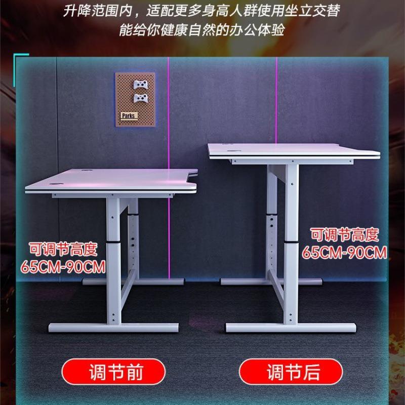 手摇升降电动竞桌电脑桌学习桌可调节台式桌子家用升降桌腿手摇式图片