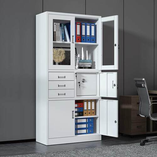 办公室文件柜抽屉式钢制资料文件收纳柜商用档案室带锁铁皮储物柜