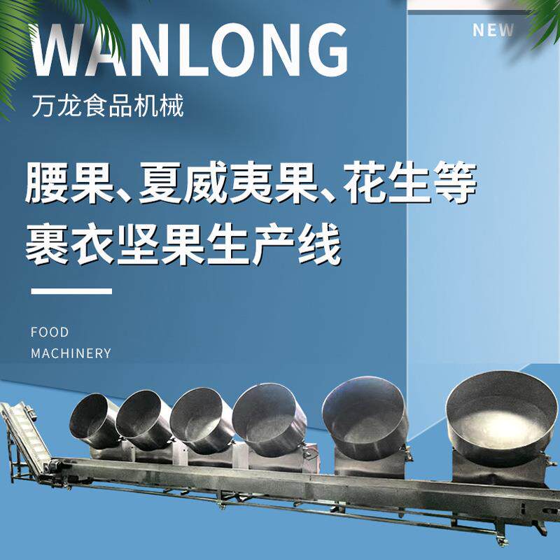 腰果裹衣生产线 全自动夏威夷果裹衣生产线半自动坚果生产线 厂家