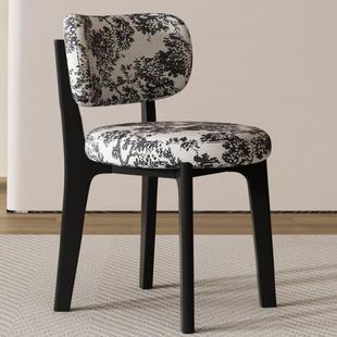 木餐椅家用现奶油风实包椅吃饭凳子软酒店洽谈代轻奢DZ545靠背椅