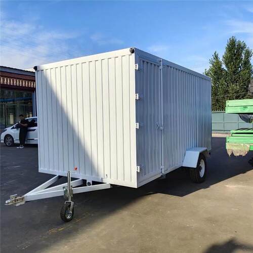 1吨单轴箱式拖车40*280*2000厂区周转货物防雨防尘平板拖车
