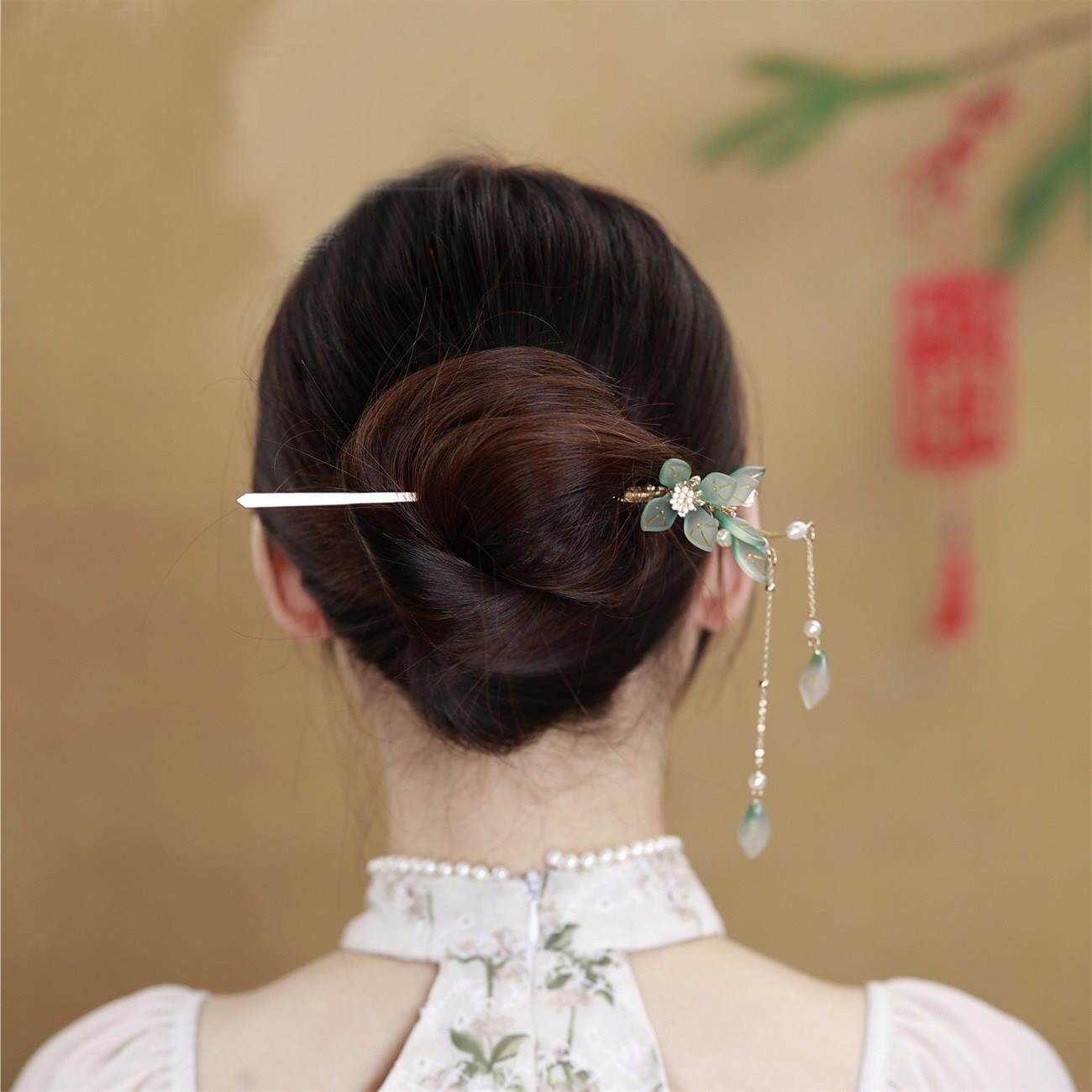 轻奢高级感发饰覆古流苏步摇发夹汉服树脂吊坠发簪发叉森系发饰女