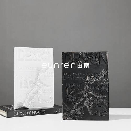 由南欧式复古仿真3D艺术浮雕书本模型道具摆件办公室书房软装饰品