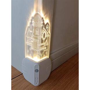 城堡小夜灯护角条护墙角保护防撞装饰氛围灯客厅转角感应灯睡眠灯