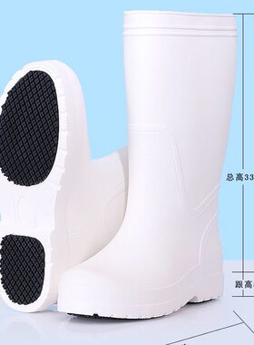 耐酸厨房冬季加绒加厚水鞋洗衣女款防雨男女棉鞋男靴男超轻雨鞋