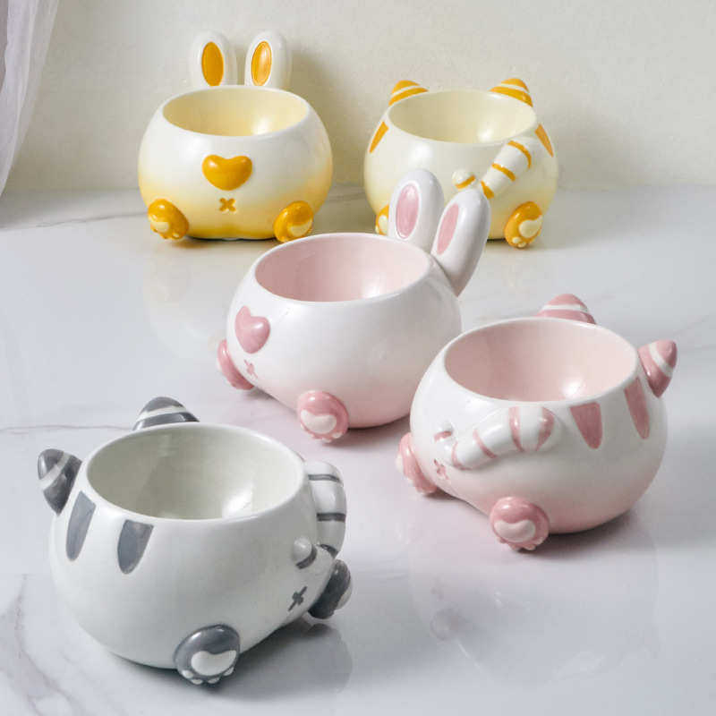 兔饭碗猫食防滑臀盆宠物防食盆翘可爱狗打翻猫陶瓷喝水碗猫猫,宠物/宠物食品及用品,猫狗碗/慢食碗,淘宝优惠券,粉丝福利购,淘宝优惠卷
