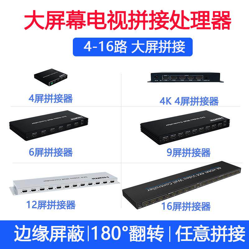 电视拼接盒1进4出6出9出12LED灯珠/发光二级