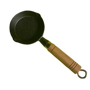 铸铁迷你煎蛋小锅木柄淋油神器 呛油锅无涂层