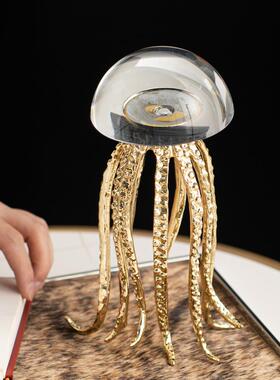 艺贝子高档属轻奢风创水母摆饰金海洋艺术主意题摆客HYO厅家居装