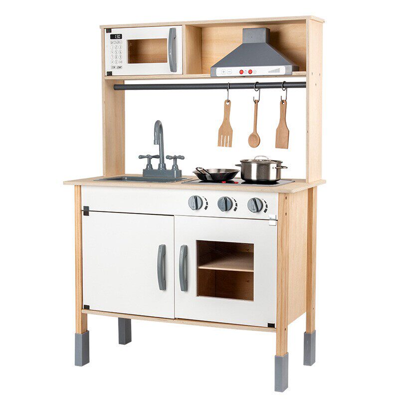 木制仿真声光大号厨房灶台儿童过家家玩具做饭煮饭炒菜厨具套装