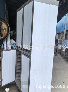 特厚整体加厚不锈钢四门碗柜对开门橱柜商家柜子用储物柜饭堂餐边