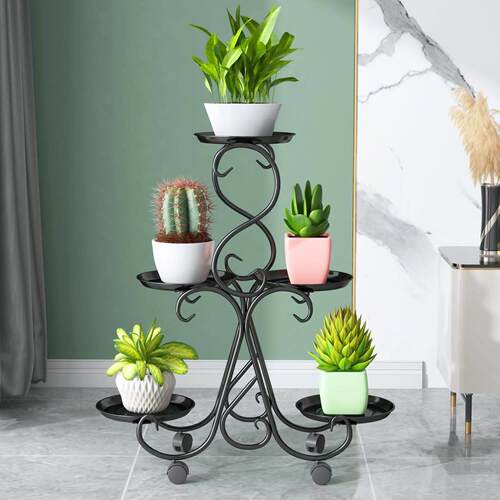 欧式花架铁艺多层室内落地式绿萝花架子客厅置物阳台多肉家用花盆