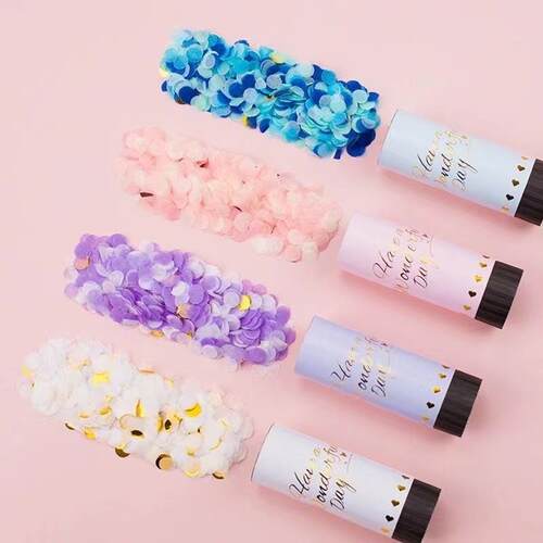 Wedding handheld confetti petals spray tube, snap poppers, a