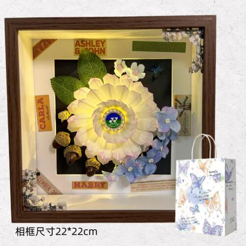 羽毛球永生花相框摆件手工diy生日创意礼物装饰 男友礼物成品