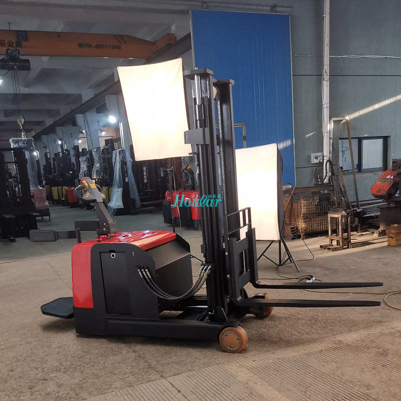 hoular好拉全电动无支腿叉车CQD型站驾式门架前移式堆垛车堆高车