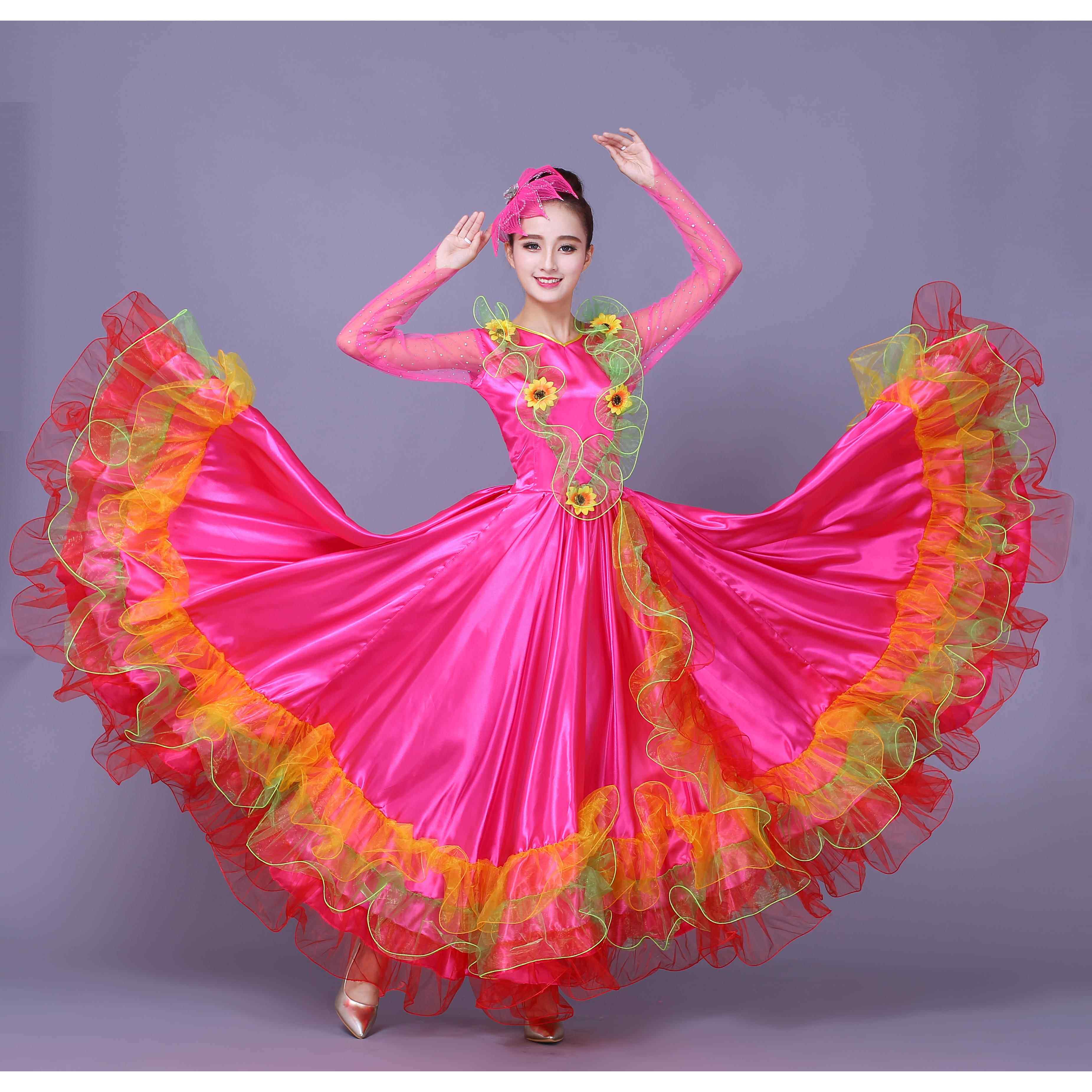 高档西班牙大摆裙演服出斗牛舞蹈表演舞开场舞表现代裙舞女成人舞