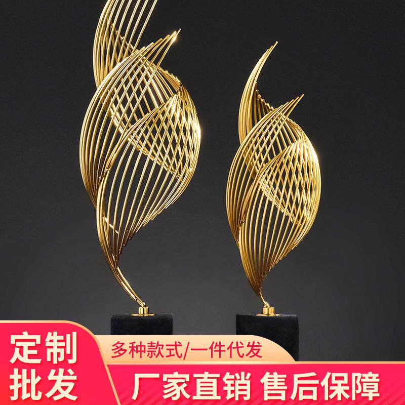 现代简约轻奢装饰品摆件玄关客厅酒柜设计师样板房别墅创意摆件