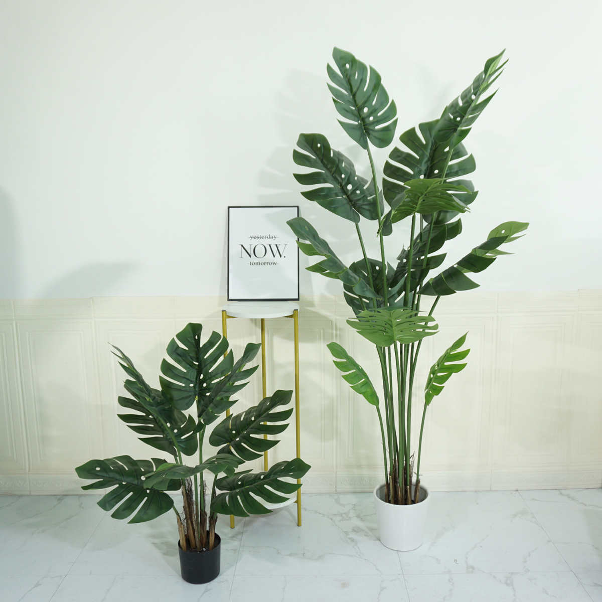 仿真植物龟背叶北欧室内装饰假盆栽散尾葵绿植客厅落地摆件盆栽树图片