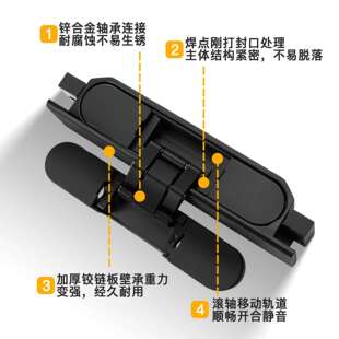 玻璃门合页三维可调无边框柜门配件大全夹展示柜无框专用十字铰链