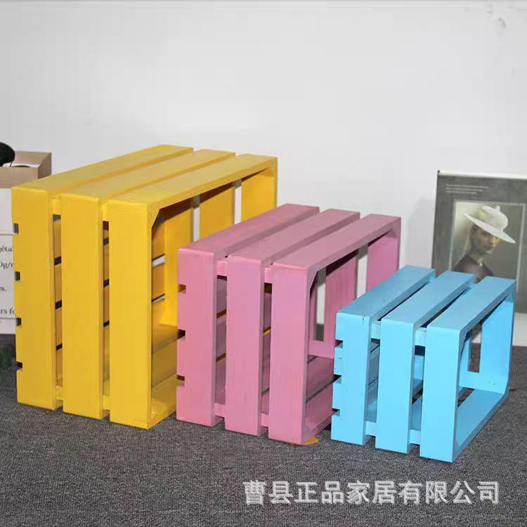 超市商城陈列收纳盒道具字格置物架货架端头顶层展示木架跨境