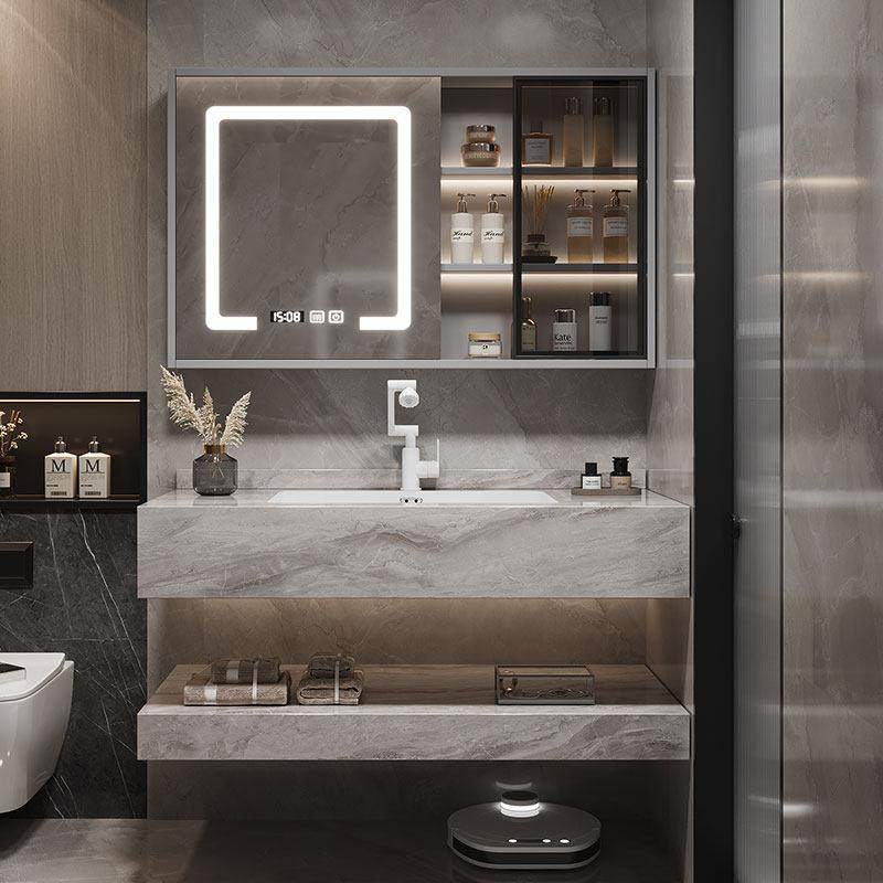 酒店风轻奢岩板无缝陶瓷一体洗漱台浴室柜组合卫生间洗手洗脸盆池,家装主材,浴室柜组合,淘宝优惠券,粉丝福利购,淘宝优惠卷