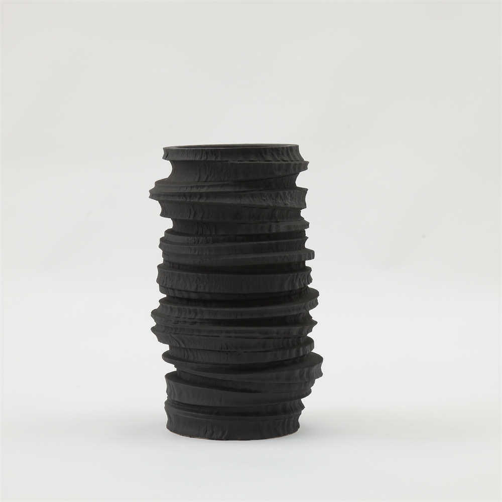 日式器陶瓷装水培浮雕白色创意软简约客厅花感大口批发高级花瓶