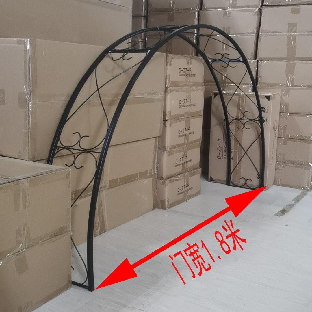 入户门墩上铁艺拱门花架爬藤窗户花架植物爬藤架门柱半拱形支架