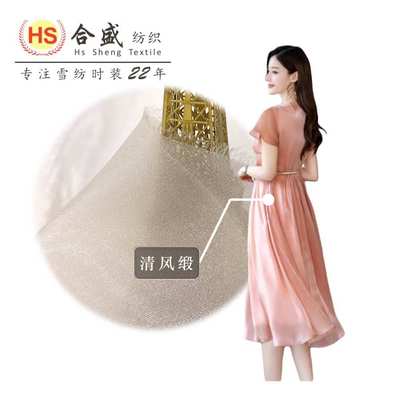 清风缎 汉服洛丽塔舞蹈裙闪光布料 亮丝银丝雪纺欧根纱面料 8133