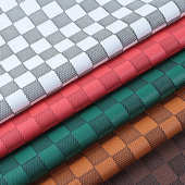 荔枝纹正方格子压变皮革棋盘格子压纹皮料 花格子箱包手袋沙发革